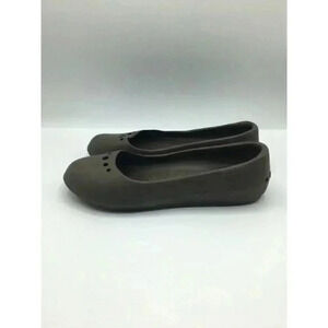 Crocs Mary Jane Women's Size 5‎ Brown Slip On Flat Shoes